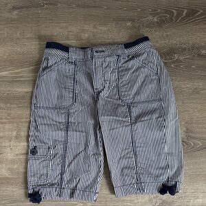 St. John's Bay Navy and White Striped Women's Bermudas